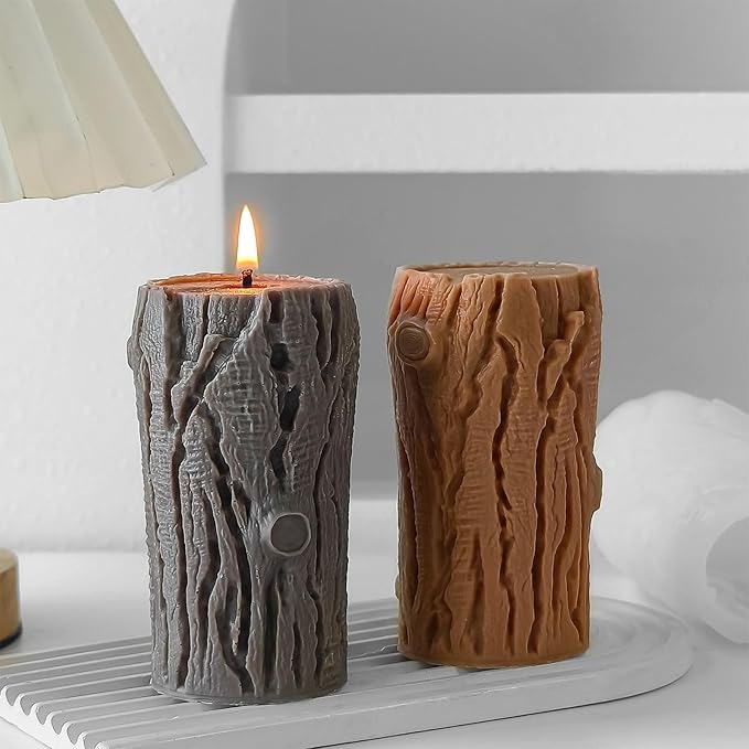 Tree Stump Silicone Candle Mold for DIY Candle Making – Perfect for Decorative Candles, Soaps, and Crafts