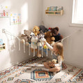 YKBU Stuffed Animals Hammock Corner Hanging Net Macrame Stuffed Animal Storage Plush Toy Holder Toy Organizer for Boho Nursery Playroom Bedroom Kids Room (cream, Large)