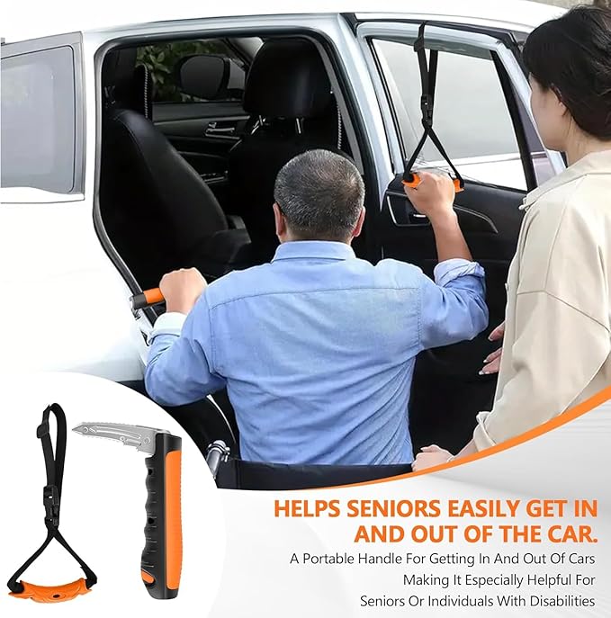 Kaiedos Car Door Handle for Elderly, 3-in-1 Car Handle Assist for Seniors, Portable Auto Cane Vehicle Support Handle, 500 lbs Capacity, Non-Slip Door Assist Bar