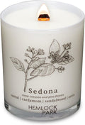 Hemlock Park Travel Inspired Passport Crackling Wood Wick Candle Handcrafted with Natural Plant-Based Coconut Wax (Standard 7.2 oz, Sedona | Santal, Cardamom, Sandalwood, Orris)