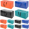 Multi Colors Moving Bags - 8 Pack Extra Large Heavy Duty Storage Bags With Zipper & Reinforce Handles | 29x14x13 Inch Moving Tote Bags Bulk For Clothing, Shoes, Travel