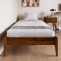 Bme Dinkee 15" Solid Wood Platform Bed Frame Without Headboard - Japanese Joinery Bed Frame - Modern & Minimalist Style - Wood Slat Support - Easy Assembly - No Box Spring Needed - Chocolate, Twin