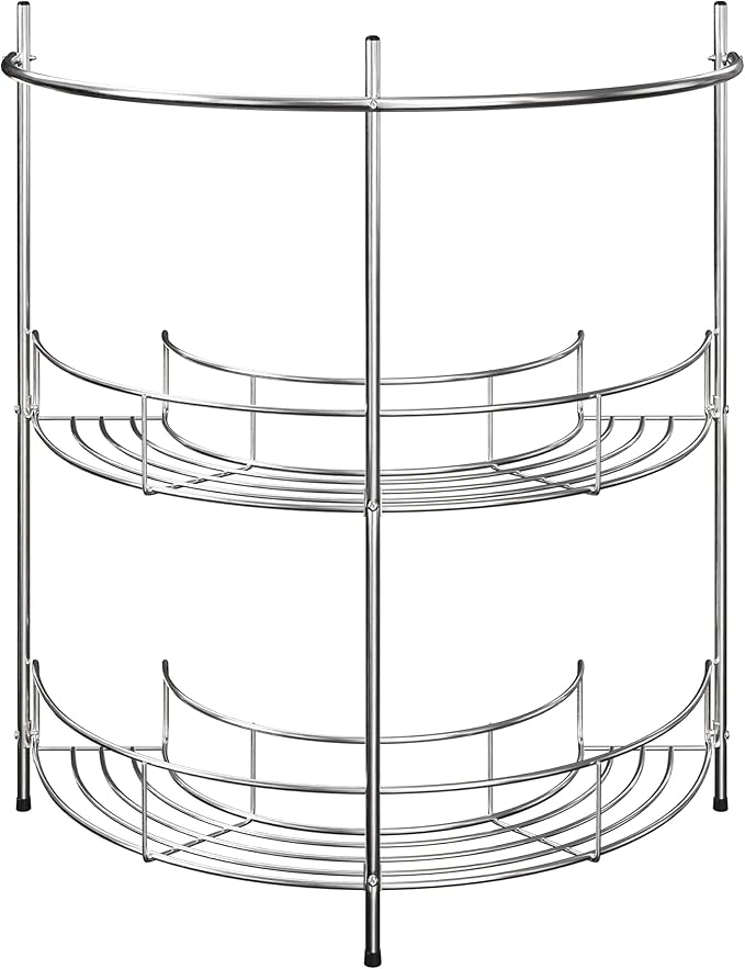 Pedestal Sink Organizer - Compact Under the Sink Rack with 2 Storage Shelves and Towel Holder - Space Saving Bathroom Storage by Lavish Home