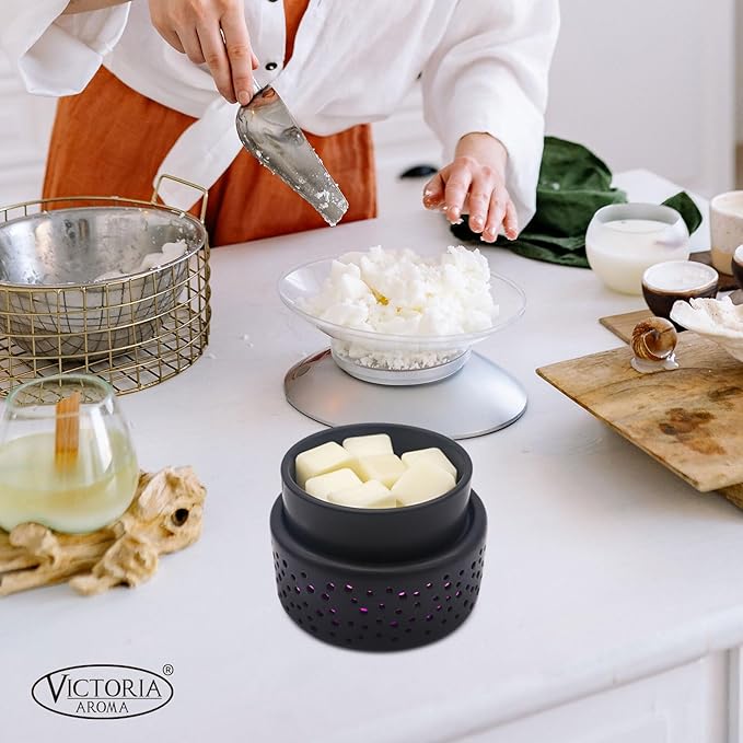 VICTORIA AROMA Cearmic Wax Melt Warmer - 7 Colors Changing LED Light Candle Wax Warmer for Scented Wax, Electric Fragrance Wax Melter for Home, Office, Bedroom Decor, and Gifts