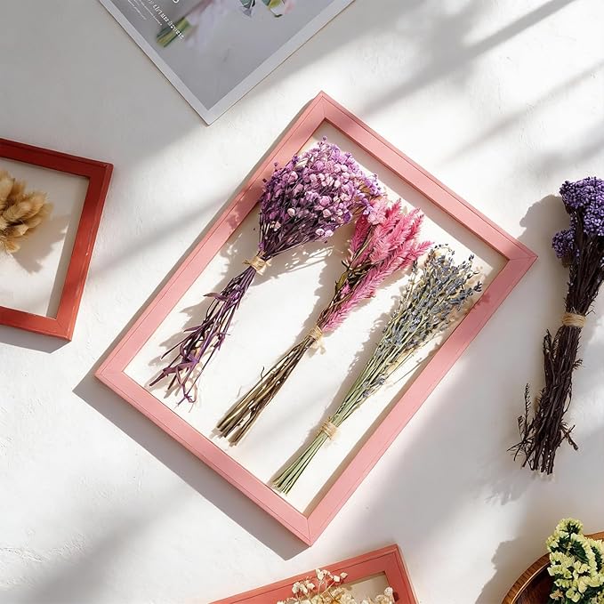 12 Kinds of Handmade Dried Flowers, Natural Pampas Grass, Asters, Love Grass, Rabbit Tail Grass, Lavender, Romantic Wedding Decoration, Festival Gift Home Decoration（Violet Series）