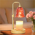 XJZJY Candle Warmer Lamp with Timer Dimmer, Adjustable Height Green Tulip Candle Wax Warmer, Christmas Birthday Gift for Mom Women, House Warming Gifts for New Home Bedroom Decor (Flower Crimson)