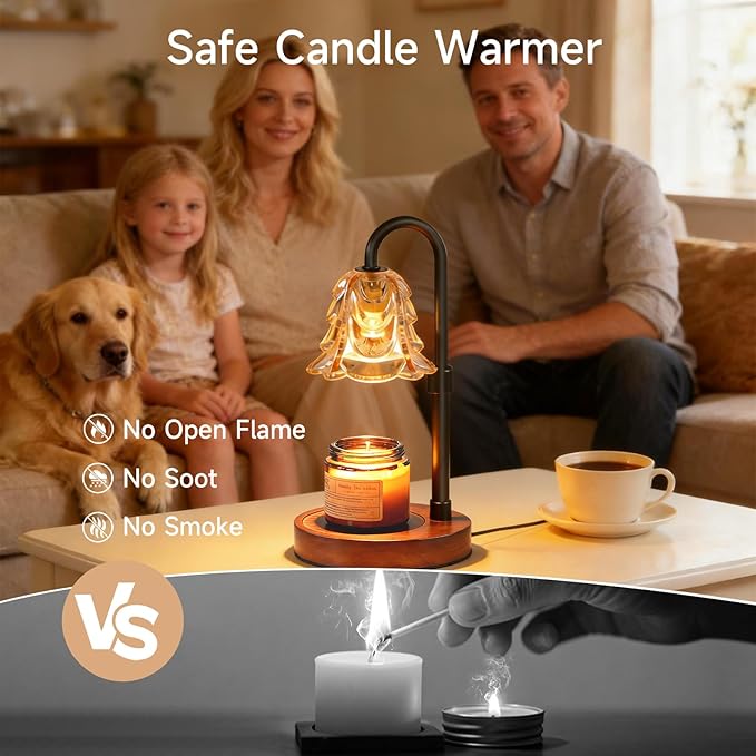 Candle Warmer Lamp with Timer & Dimmer, Electric Wax Melter for Jar Candles, Safe Flameless Candle Warmer Light for Bedroom, Home Decor & Gift