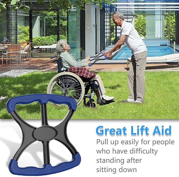 Liberty Lift Standing Aid for Elderly, Lift Assists Standing Aid-Handicap Bar with No-Slip Grip Handles, Portable Lift Aid for Handicapped, Seniors, Obese and Disabled(Blue)
