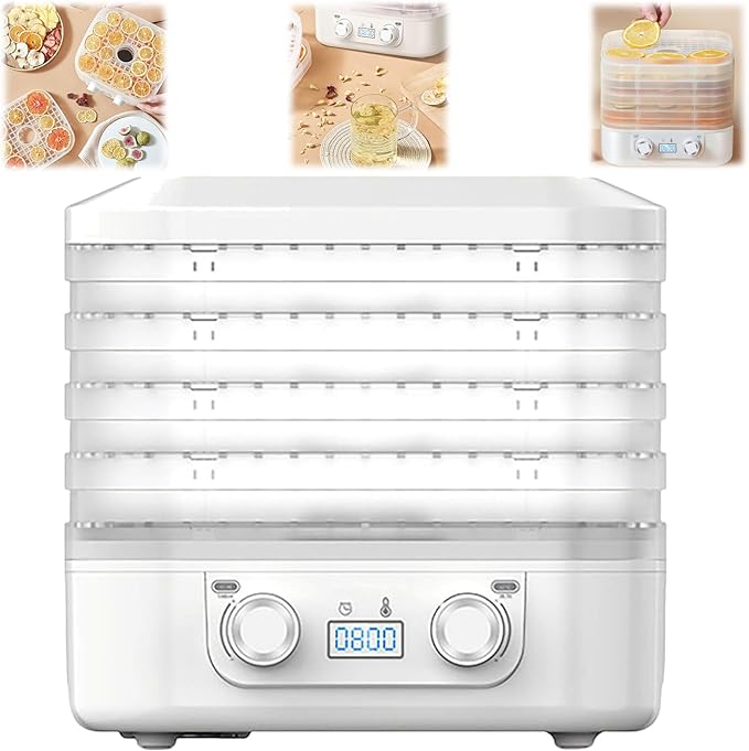Food Freeze Dryer Machine for Home with 5 Trays, Candy Freeze Dryer with Smart Timer & Temp Control, Freeze Dried Snack Maker for Fruit, Meat & Veggies Storage (White)