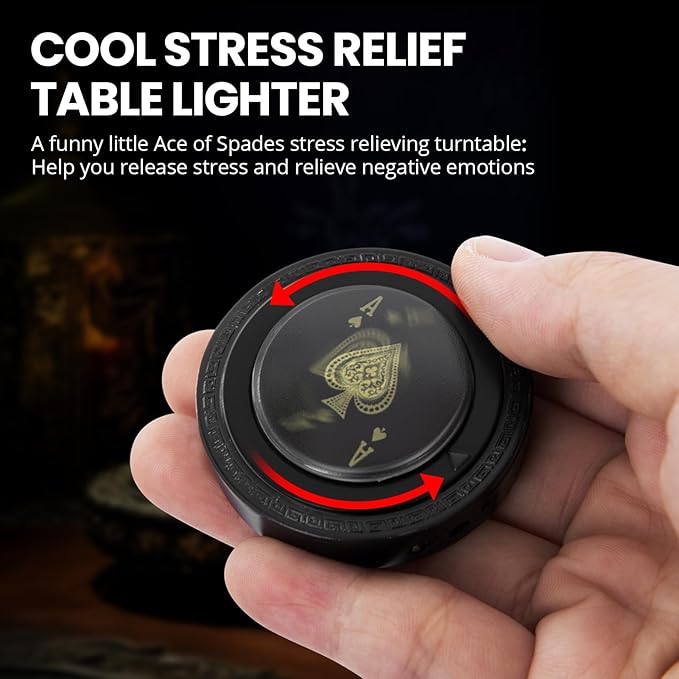 CHOICEDC Cool Lighter for Men, Refillable Butane Lighter, Ace of Spades Cute Lighters, Funny Soft Flame Lighters with Ace Design,Unique Gifts for Men/Women (No Gas)