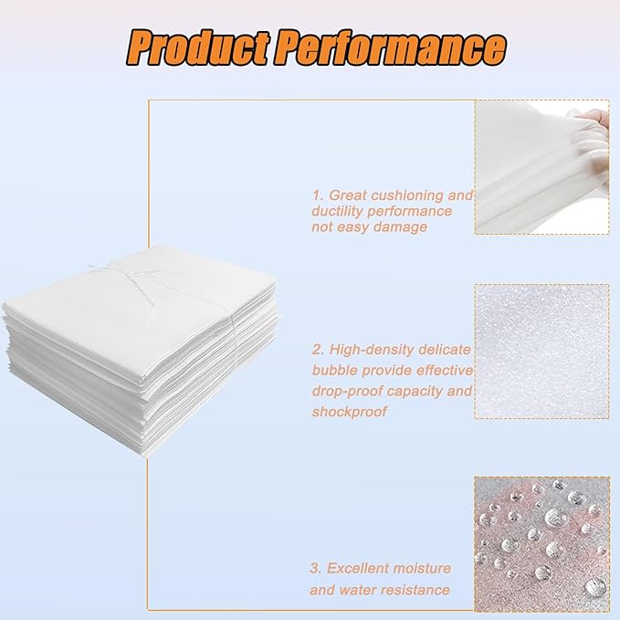 16'' x 20'' Large Cushion Foam Pouches, 25Pcs Foam Wrap Pouches for Extra Protect Fragile Items, Cushioning Packing Foam Pouches for Shipping, Moving and Storage