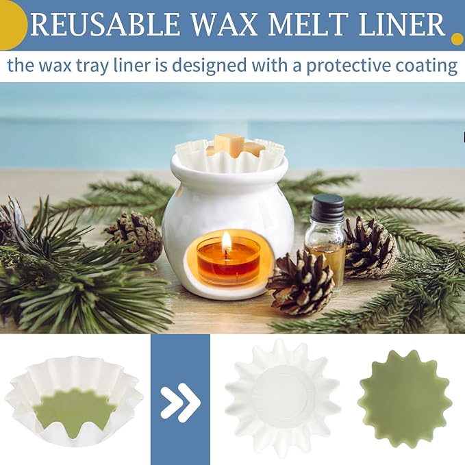 PEASUG 150 Pcs Wax Melt Liners, Wax Melt Warmer Liners, Leakproof & Reusable Wax Melt Cups for Wax Burner, Wax Melters, Candle Warmers, Scented Wax, Plug Warmers, Electric Wax Warmers (White)