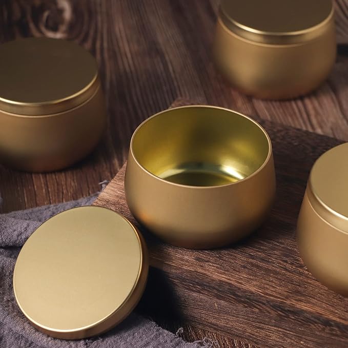 8oz Candle tins with lids,Gold Candle Jars,Bulk Candle tins for Making Candles,Candle Making Jars(24PACK,GOLD)