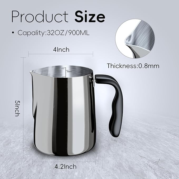 CasaCulina Candle Making Pouring Pot with Stirring Spoon, 32oz Stainless Steel Wax Melting Pot with Heat-Resistant Handle, Double Boiler Candle Making Pitcher with Dripless Pouring Spout Design