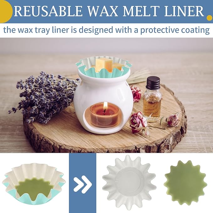 50 Pcs Wax Melt Liners, Wax Melt Warmer Liners, Leakproof & Reusable Wax Melt Cups for Wax Burner, Wax Melters, Candle Warmers, Scented Wax, Plug Warmers, Electric Wax Warmers, Blue