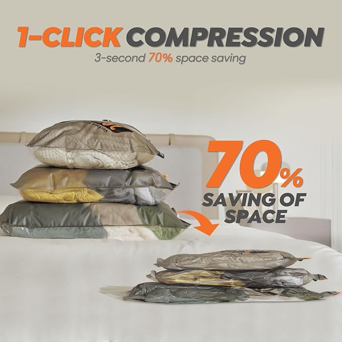 Vacbird 15 Pack 24" Vacuum Bags for Storage - No Pump, Compact & Airtight