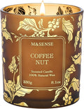 M&SENSE Coffee Nut Scented Vegan Soy Candles, No Toxin Naturally Scented, 8.1oz 42-Hour Long Burning, Relaxing Home & Office Fragrance, Calming Gifts for Coffee Lovers