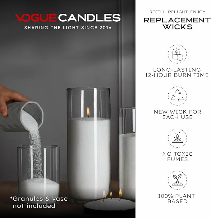 Vogue Candles Cotton Candle Wicks for Candle Making – 50 Pack Clean-Burning Cotton Wicks for Pearled Sand Wax – Self-Extinguishing, Long-Lasting Design for DIY Candles Making Supplies & Home Décor