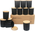 MILIVIXAY 12 Pack 7 OZ Matte Black Thick Glass Candle Jars with Lids - Bulk Empty Candle Jar for Making Candles - Spice, Powder Containers.
