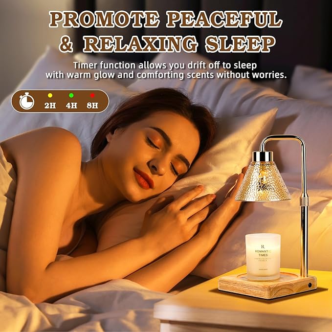Modern Candle Warmer Lamp, Dimmable Candle Lamp Warmer with Timer, Mothers Day Birthday Gifts for Women Who Have Everything, Adjustable Men's Candle Lamp, Cozy Living Room Bedroom Decor