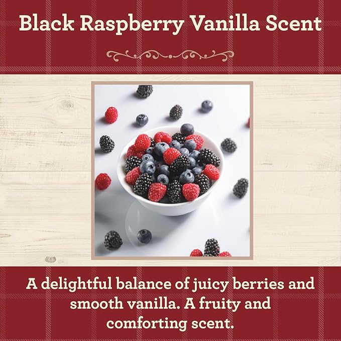 Our Own Candle Company, Black Raspberry Vanilla Scented Mason Jar Candles, 40 Hour Burn Time, 7 Ounces (3 Pack)