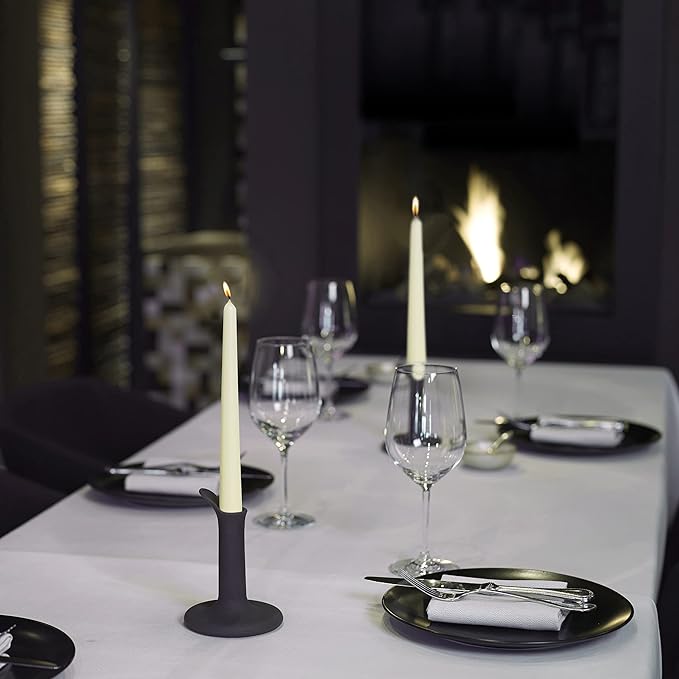 BOLSIUS Ivory Taper Candles - 3 Packs = Total 90 Candles - 8 Hours - Premium European Quality - Consistent Smokeless Flame - Unscented Dripless Candlesticks