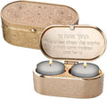 Metal Travel Size Candlesticks with Cover Inlaid with Stones 1.6 * 3.5 Inch - Filigreen Jewish Shabbat Metal Travel Candle Holders