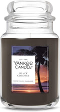 Yankee Candle Black Coconut, Scented Candle, 22oz Large Jar with up to 150 Hour Burn Time, Giftable