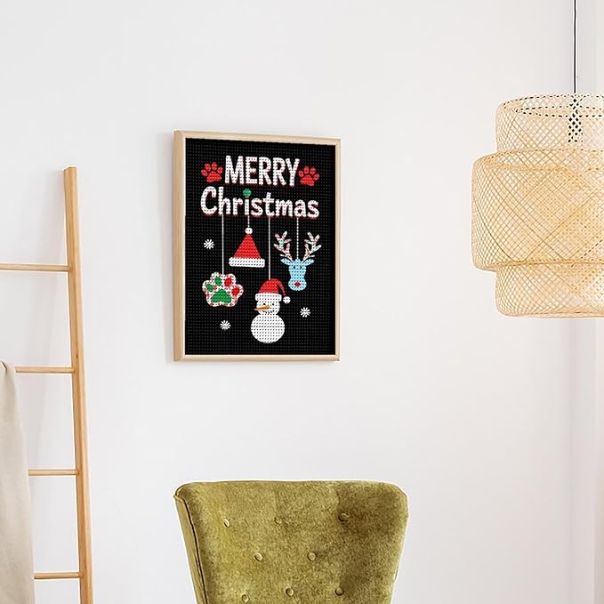 AIVKIEJK Diamond Painting Kits for Adults - Merry Christmas Paw Painting DIY 5D Full Drill Diamond Dots Paintings with Diamonds Gem Art and Crafts Home Decor 16"x20"