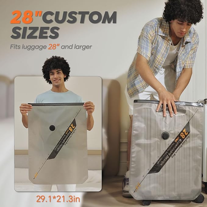 Vacbird 15 Pack 28" Vacuum Bags for Storage - No Pump, Compact & Airtight