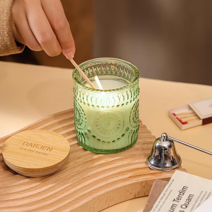Eucalyptus & Sage Soy Scented Candles for Home- 5.3oz 35H Natural Soy Wax Aromatherapy Jar Candle with Strong Scent, Decorative Aesthetic Candles for Relax, Meditation, Bathroom, Luxury Gift for Women
