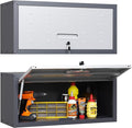 Garage Storage Cabinets Wall Mount, Metal Lockable Storage Cabinet with Flip-Up Door, Spacing Saving Wall Mount Cabinet Storage, Hanging Floating for Garage, Basement,Warehouse