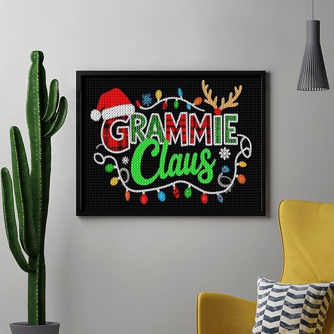 AIVKIEJK Diamond Painting Kits for Adults - Grammie Claus Grandma Christmas Xmas Painting DIY 5D Full Drill Diamond Dots Paintings with Diamonds Gem Art and Crafts Home Decor 12"x16"