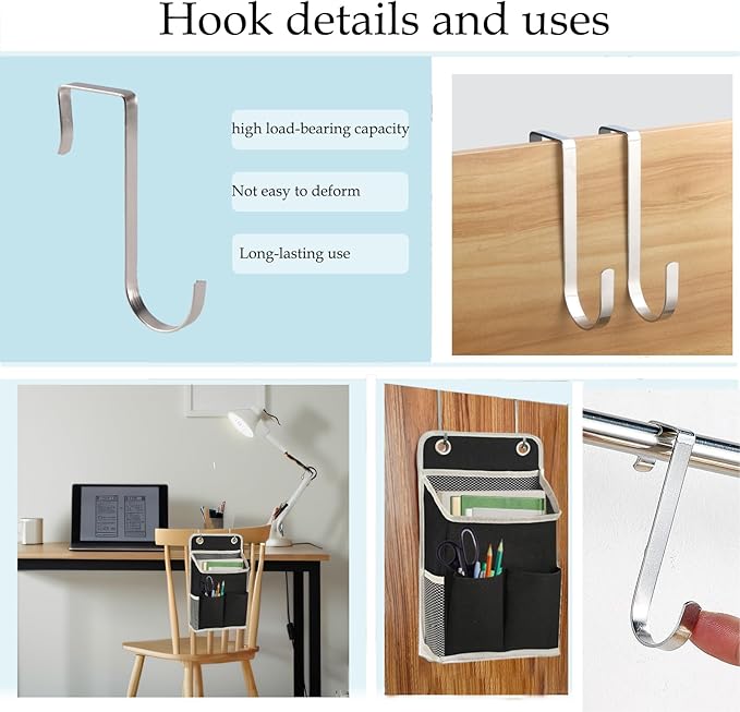 Hanging Basket for Organizing, Wall Organizer with Pockets and Over The Door Organizer，Can for Home, Closet, Office and Camper (Black2)