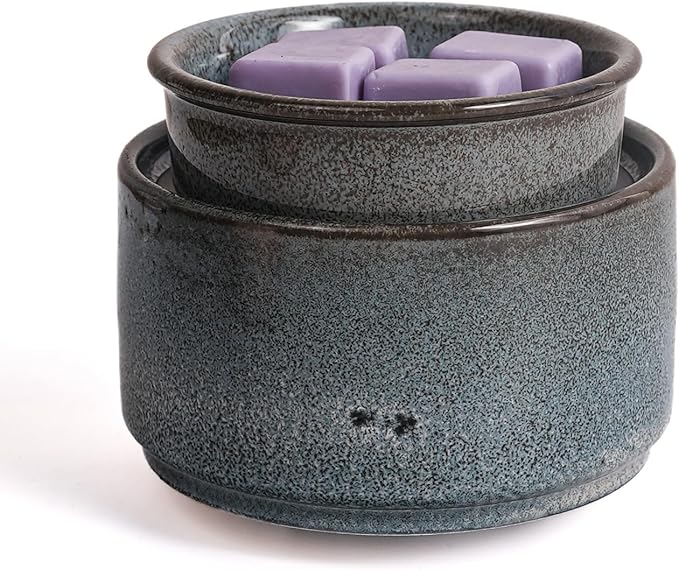 Ceramic Electric Wax Melt Warmer & Cube Oil Melter Cute Small Warmers Aromatherapy for Home Decorative Burner Melts Scented Candle Tart Scent Warm Fragrance (Blue Mix)