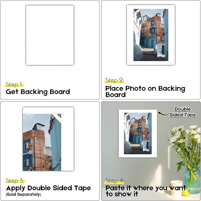 Golden State Art, Pack of 50, 8x10 Inch White Backing Boards