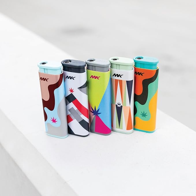 MK Lighter Wind Proof Jet Flame Lighters, 5PCS Striking Design, Candle, Camping, Butane Refillable Lighter, Multipurpose Lighters (Hydro-5PC)