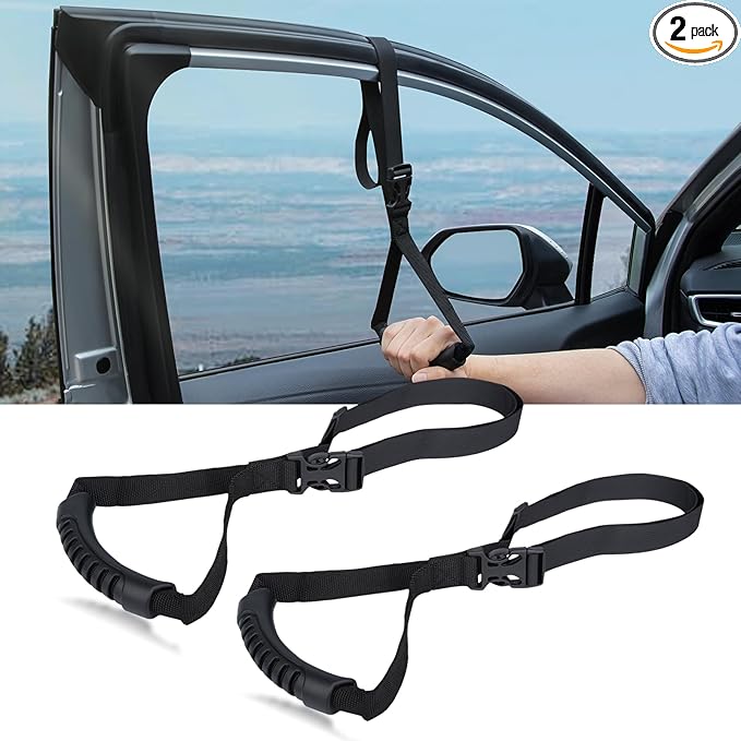 KOUNATSURI Car Door Handle for Elderly Car Assist Support Handle Multifunction Car Door Latch Bar for Seniors and Handicapped(Black)
