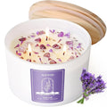 AOOVOO Lavender Scented Candles for Women - 20oz 3 Wick Soy Candles for Home Scented, Aromatherapy Candle with Crystals Inside, Birthday Gifts Valentines Day Candle for Women Mom