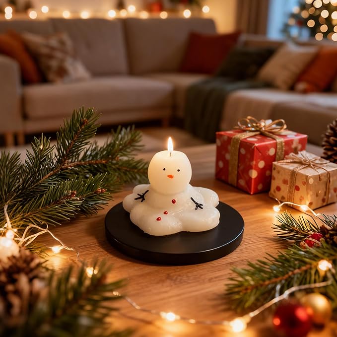 2PCS Christmas Candle Molds, Melting Snowman Christmas Resin Silicone Molds Kit, 3D Christmas Shape Silicone,Candle Silicone Mold for DIY Wax Soap