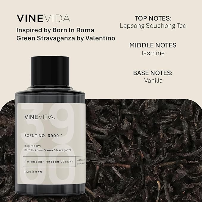 VINEVIDA [120mL] Born in Roma Green Stravaganza Fragrance Oil for Candle Making - Natural Candle Oil Scents - Soap Making Essential Oil - Made in USA