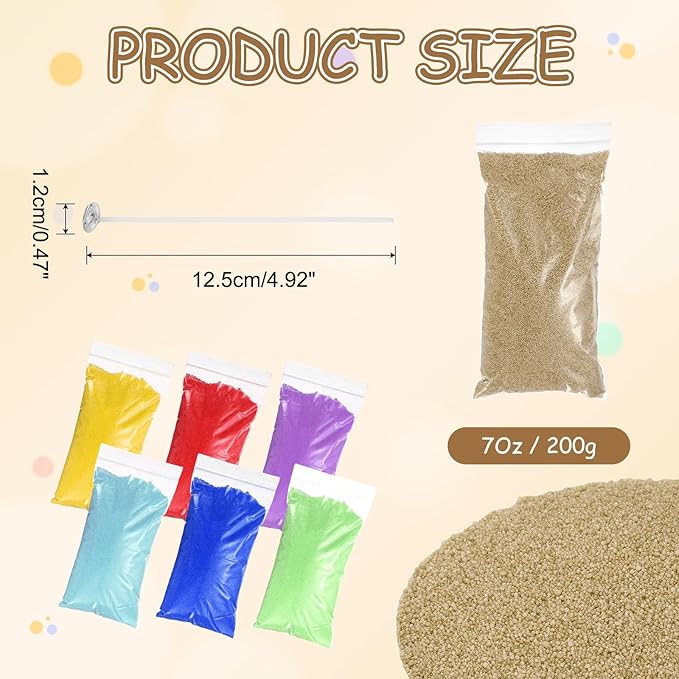 MECCANIXITY Pearled Sand Candles with 20 Pcs Wicks 7Oz / 200g Candle Beads Refillable Powder Sand Wax Making Kit for Thanksgiving Christmas Wedding Party DIY Home Crafts, Khaki