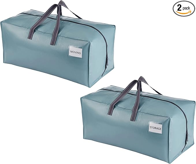 VENO 2 Pack Heavy Duty Moving Bags with Backpack Straps, Zippers & Handles, Extra Large Packing Bags for College Dorm Essentials, Moving Supplies Alternative to Cardboard Moving Boxes