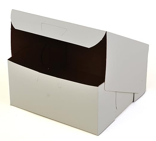 Southern Champion Tray 0905 Premium Clay Coated Kraft Paperboard White Non-Window Lock Corner Bakery Box, 6" Length x 6" Width x 3" Height (Case of 250)