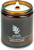 Hemlock Park Crackling Wood Wick Candle Handcrafted with Natural Coconut Wax (Standard 8 oz, Amber)