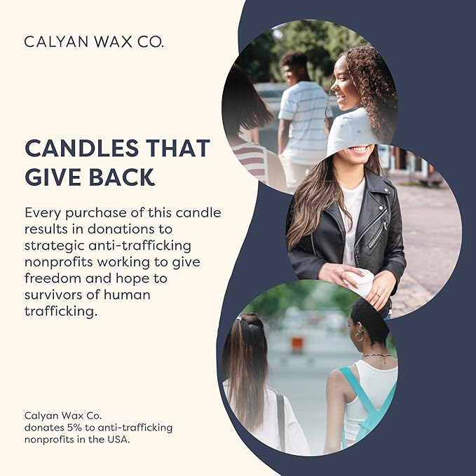 Calyan Wax Co. Oakmoss & Amber Scented Candle - 57 Hour Burn - Luxury Non Toxic Soy Wax Candles - Long Lasting Amber Glass Jar Candle for Home - 7.2oz