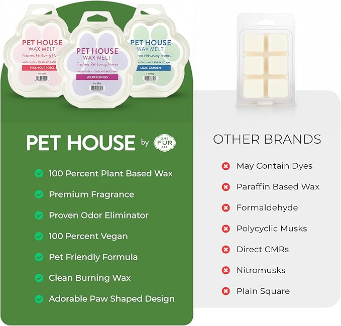 Pet House Fresh Citrus Wax Melts - Long-Lasting Scented Wax Melts Plant Based, Pet Friendly Pack of 2