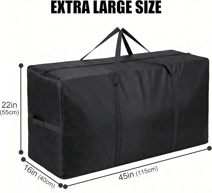 66 Gallon Extra Large Storage Bags, XXL Moving Bags with Zippers & Side Handles, Jumbo Big Storage Totes for Moving & Space-Saving Organization (Black, 66 Gallon, 1 Pack)