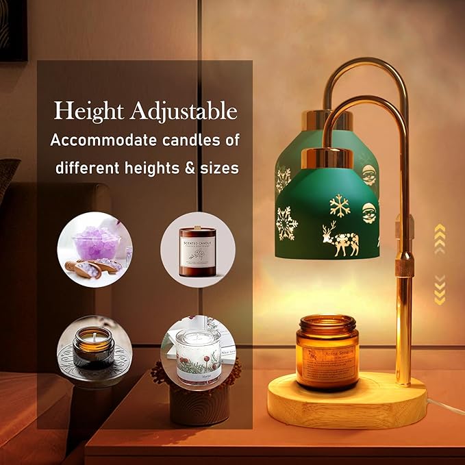 Loowoko Candle Warmer Lamp, Housewarming Gifts for New Home Decor, Dimmable Scented Wax Melt Warmer with Timer, 2 Bulbs, Gift for Women Mom