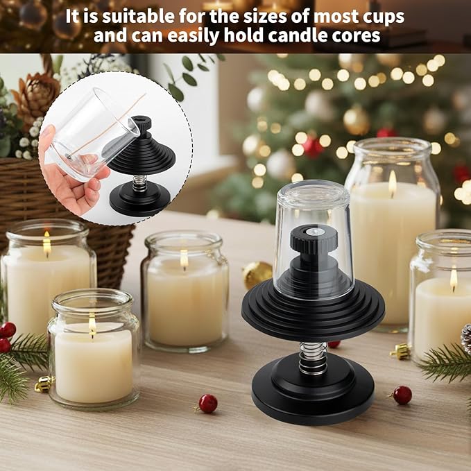 HOUSEASSIST Candle Wick Centering Tool, Adjustable Wick Holder for Candle Making - Keeps Wicks Straight & Centered, Fits Most Candle Jars with 1.57-3.94 Inch Diameter（No Wax Melting Pot）